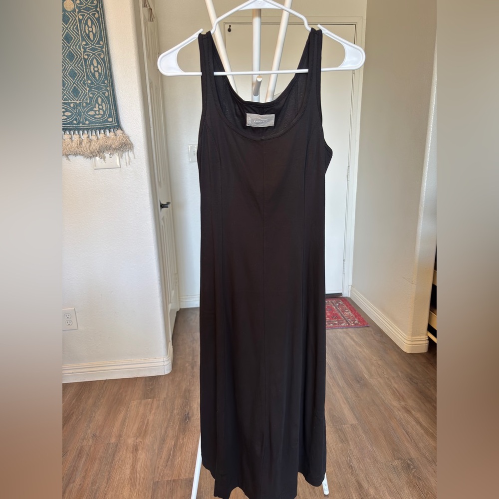 3for30 Everlane The Lux Cotton Seamed Tank Dress Black Small